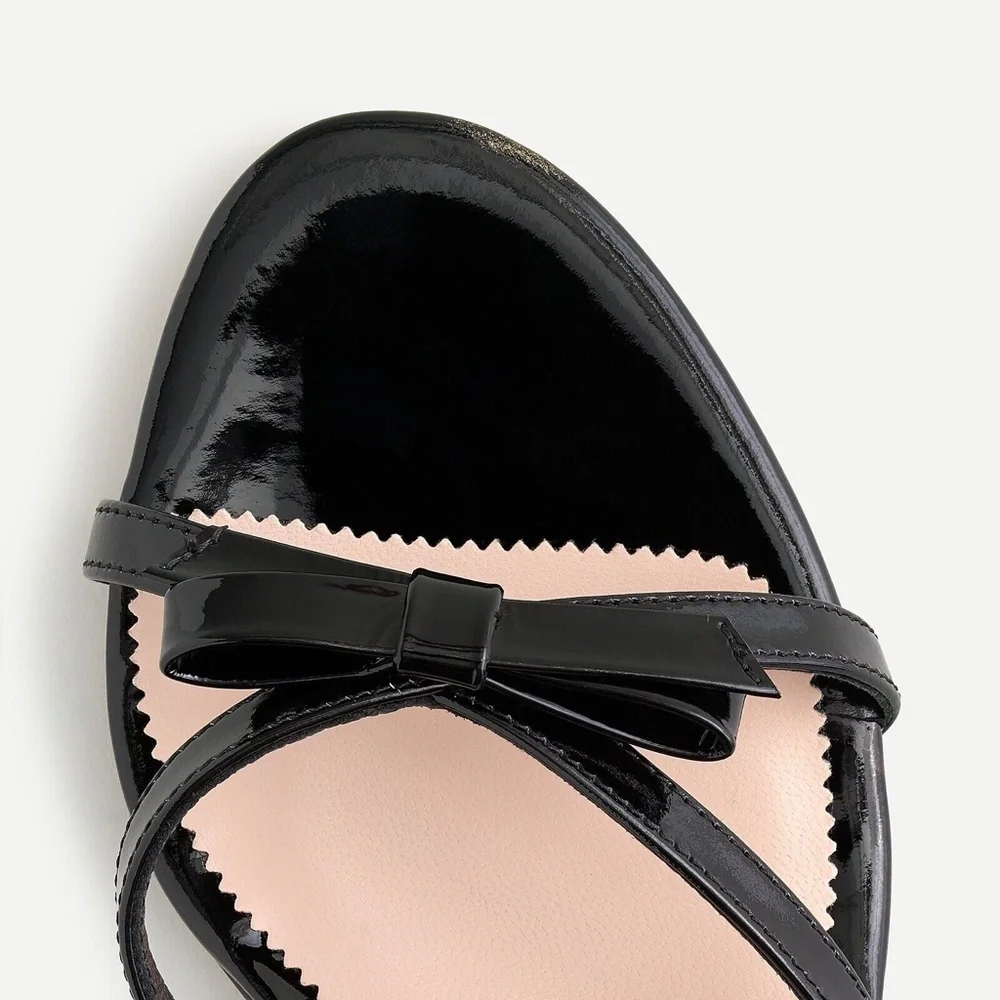 NEW J.Crew WOMEN'S Strappy Mule Sandals in patent leather 6 MEDIUM AQ129 BE - Picture 2 of 5